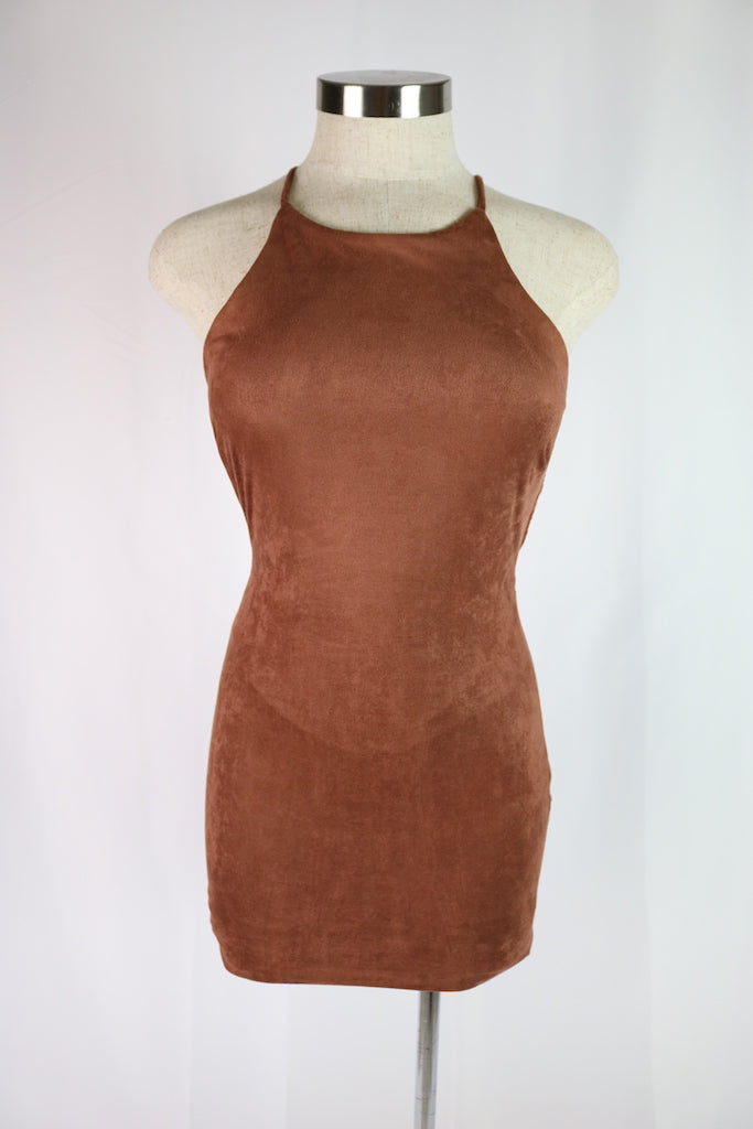 Mandy Suede Dress (Brown)