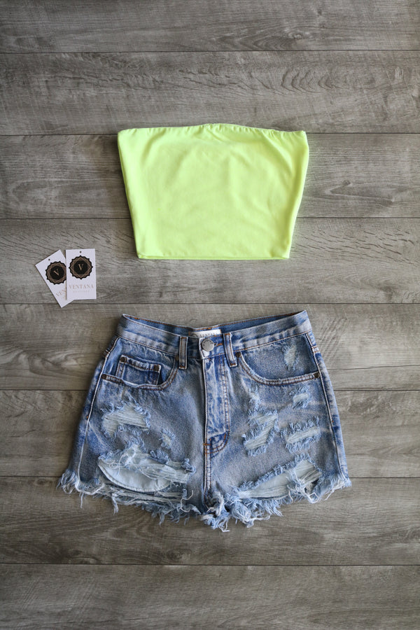 Shelby Tube Top (Neon Green)