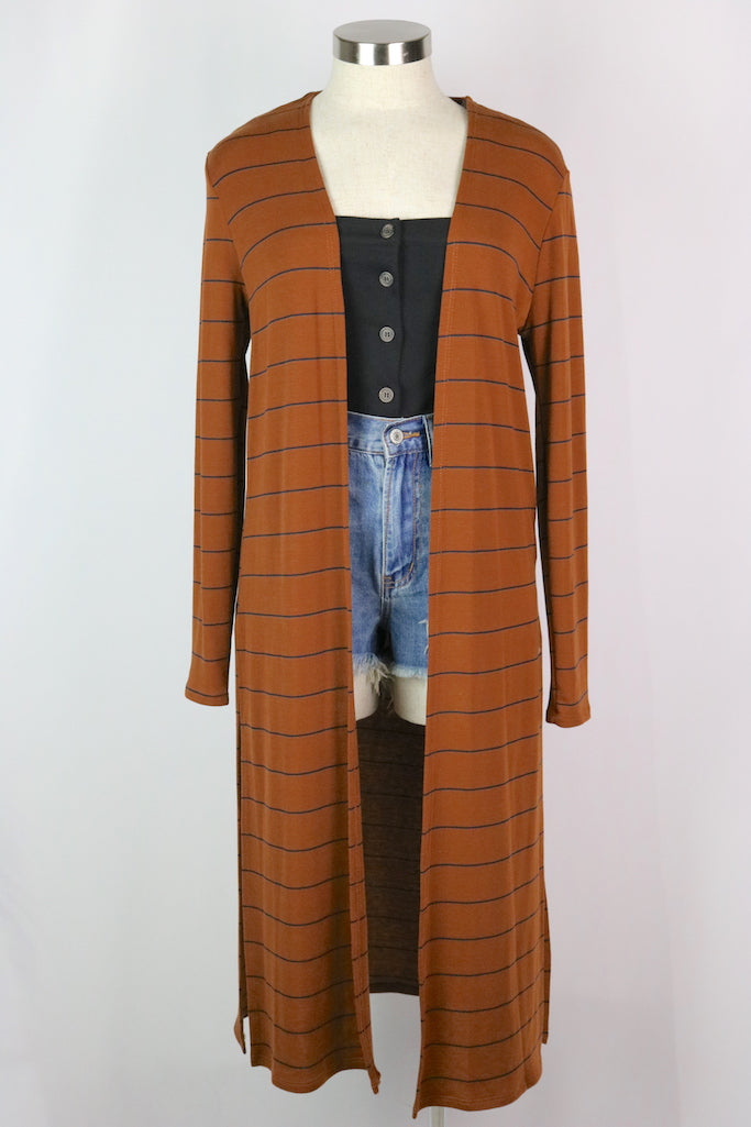 ~Stripe detail  ~Color: rust ~Fabric: cotton/polyester